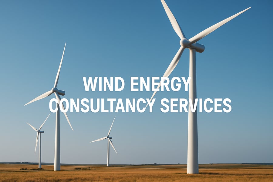 Wind turbines in operation, representing wind energy consultancy services